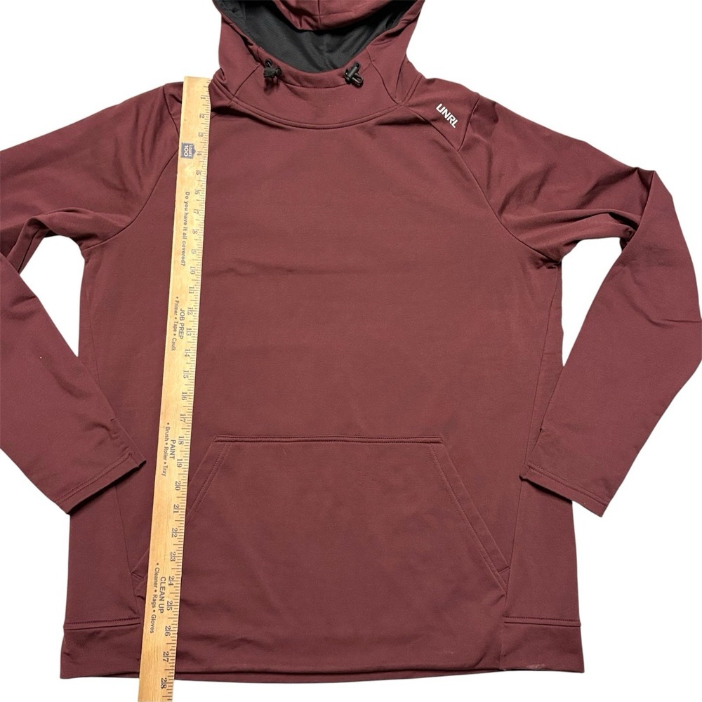 UNRL Crossover Hoodie II Performance Tech Mens Large Burgundy Pullover Stretch - Picture 5 of 9